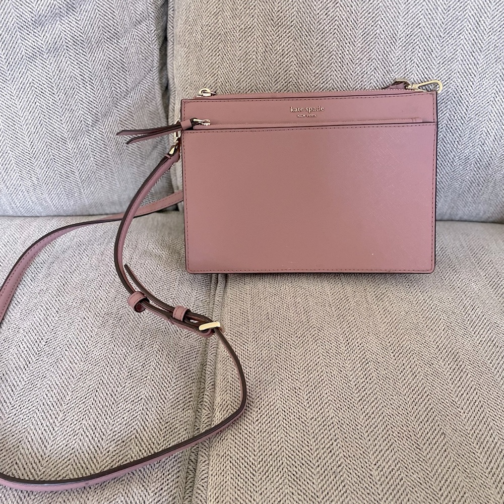 Kate Spade NY Cameron dusty peony rose saffiano